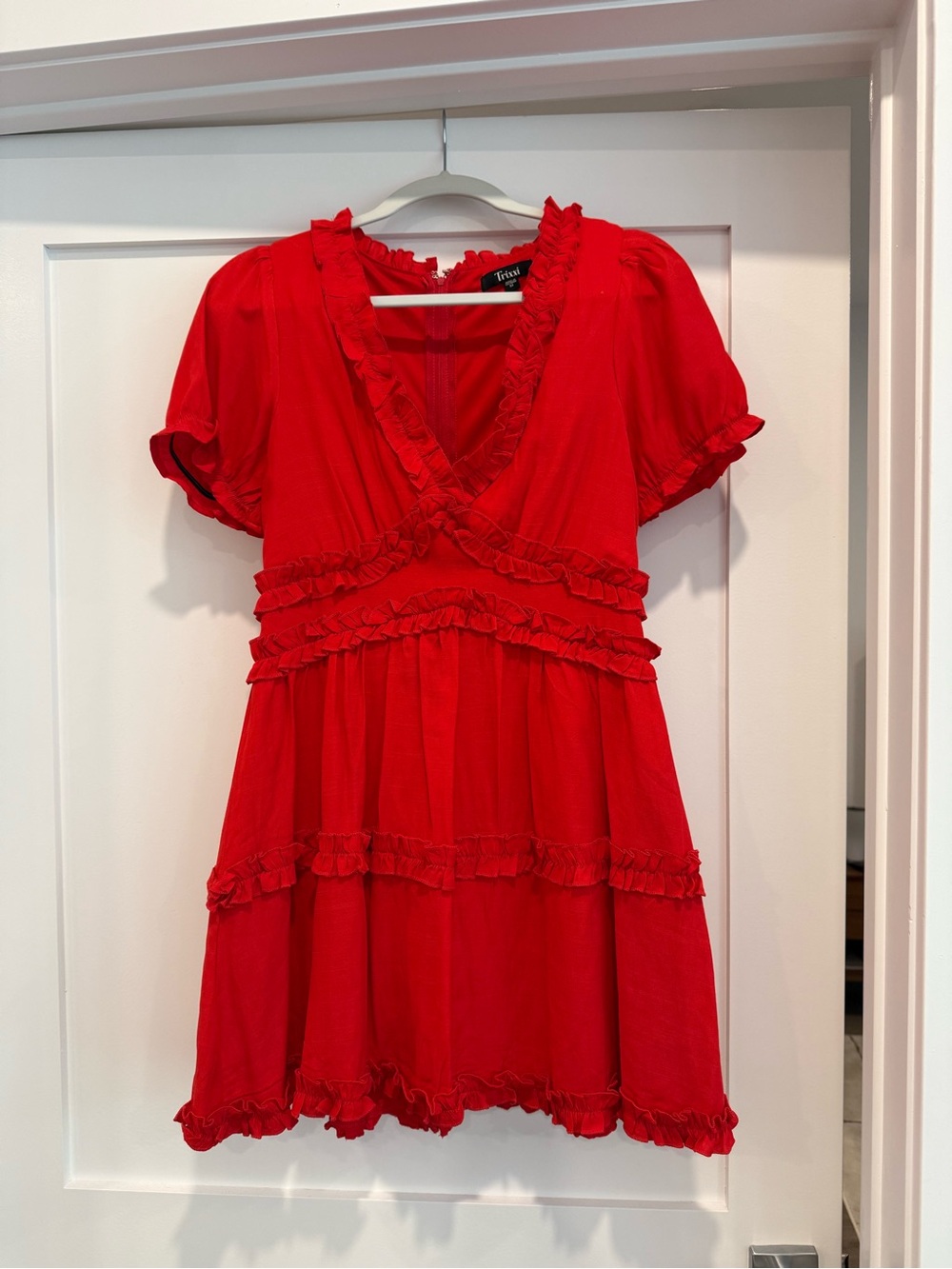 Trixxi Red Ruffle Mini Dress